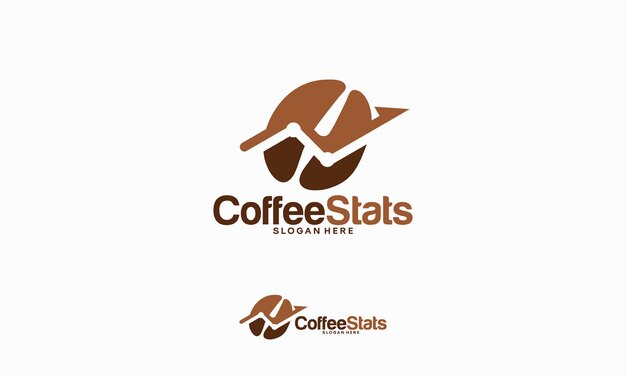 Koffie Stats logo ontwerpen concept vector, koffie voorraad logo sjabloon, koffieboon logo sjabloon