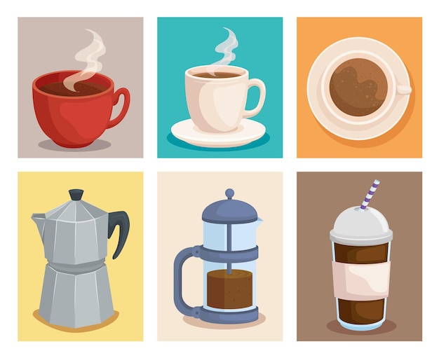 Vector koffie symbool collectie