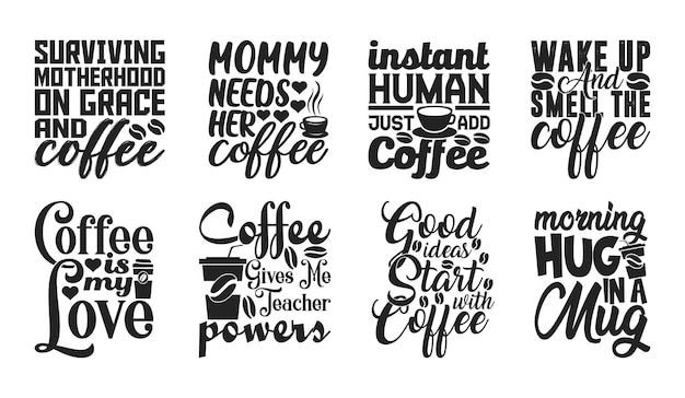 Koffie T shirt Design Bundel Koffie shirt Vector Koffie T shirt design Collectie