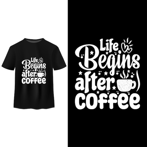 Vector koffie t-shirt ontwerp trendy koffie t-shirt ontwerp vintage typografie en belettering kunst retro slogan