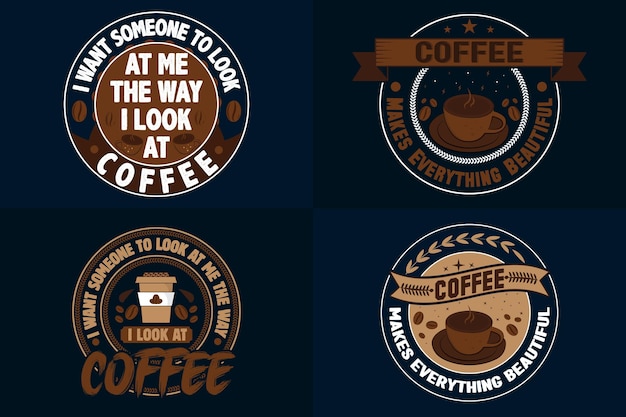 Koffie T-shirt ontwerpbundel, koffie t-shirt ontwerp citaten, grappig T-shirt ontwerp