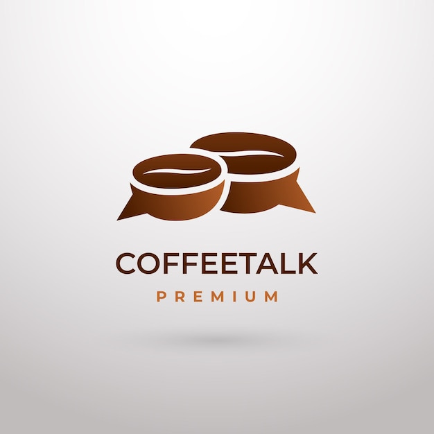 Koffie Talk Chat Met Cup Kleurovergang Eenvoudig Modern Pictogram Logo Ontwerp Vector