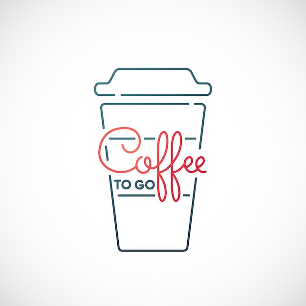 Koffie te gaan lijn pictogram geïsoleerd op wit