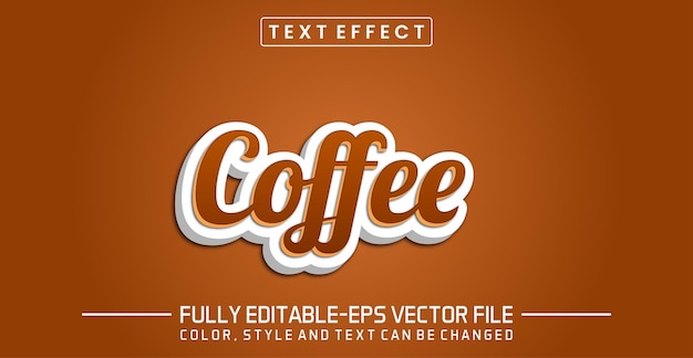 Koffie tekst bewerkbaar teksteffect