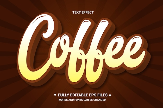 Koffie Tekst Effect Vector EPS