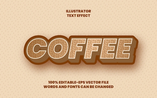 Koffie teksteffect premium vector