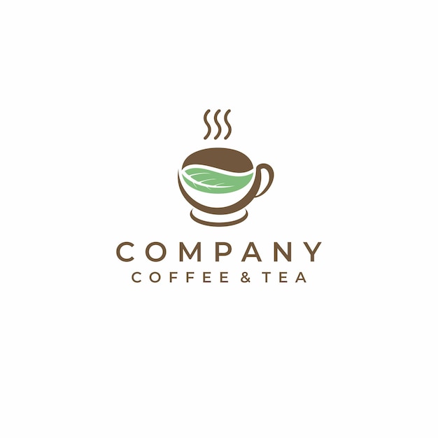 Koffie Thee Hot Cup Logo Ontwerp