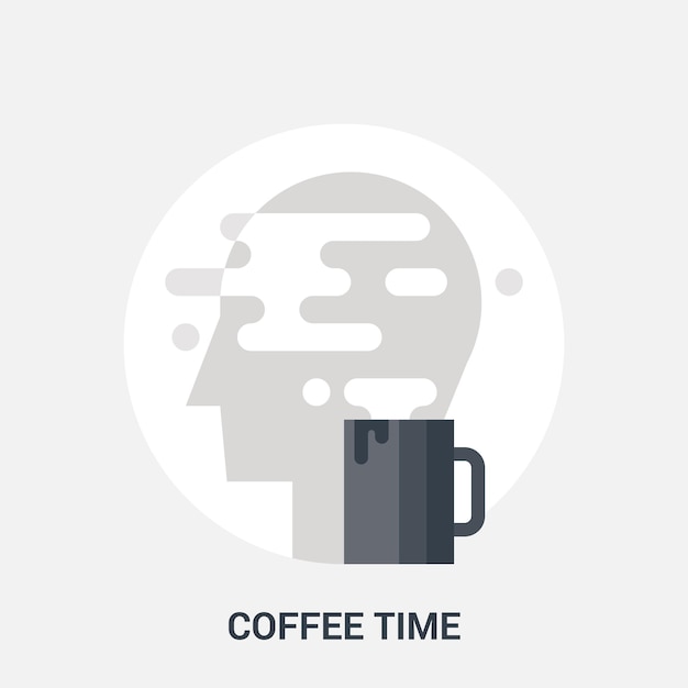 Koffie tijd pictogram concept