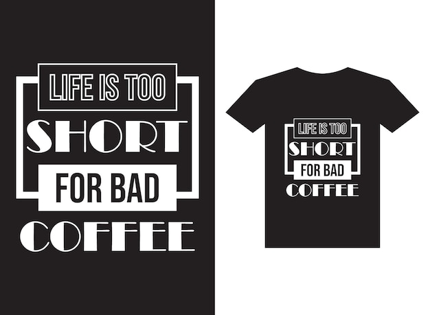 Koffie Tshirt vector ontwerpsjabloon om af te drukken