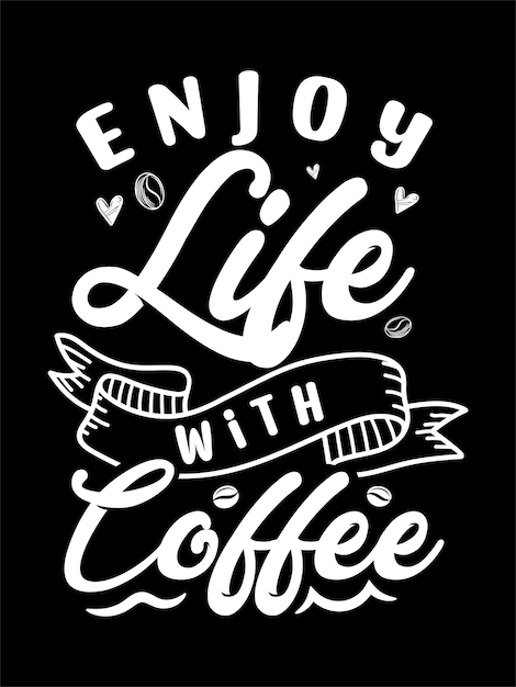 Koffie typografie t-shirt ontwerp vector