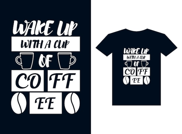 Koffie typografie T-shirt ontwerp vector