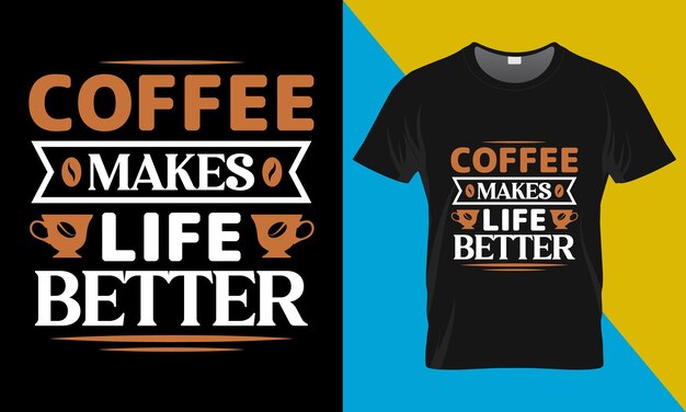 Koffie typografie T-shirt ontwerp