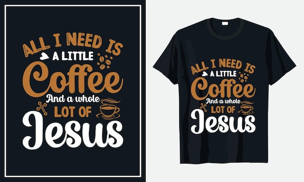 Koffie typografie tshirt ontwerp premium vector