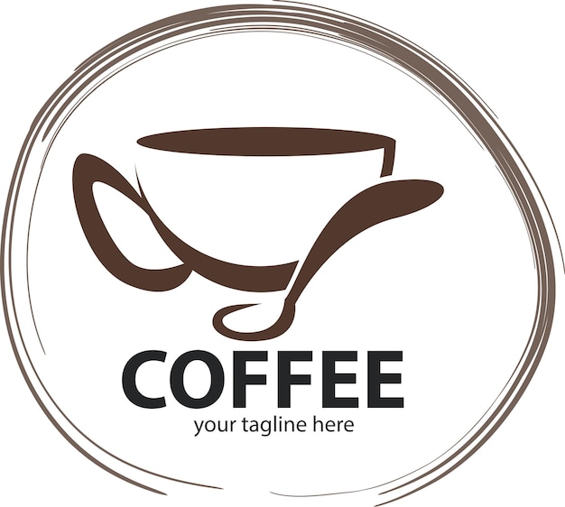 Vector koffie vector bewerkbare logo