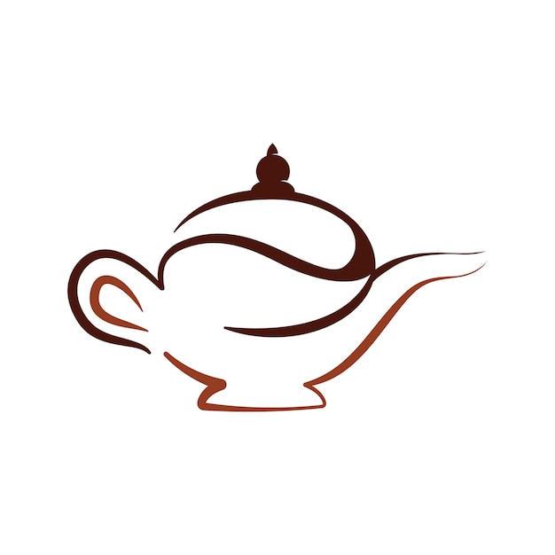 Koffie waterkoker logo ontwerp pictogrammalplaatje. Koffiepot ontwerp vector.