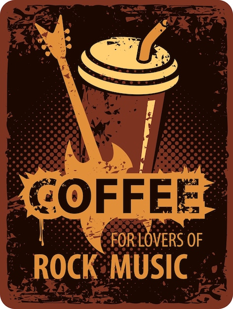 Koffiebanner voor liefhebbers van rockmuziek