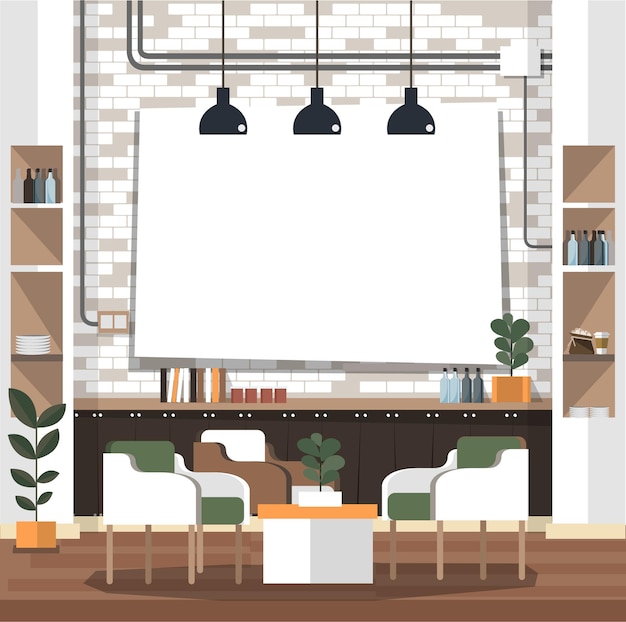 koffiebar coffeeshop Vlakke stijl illustratie EPS 10 vector