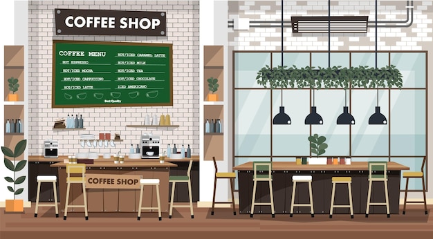 Vector koffiebar coffeeshop vlakke stijl illustratie eps 10 vector