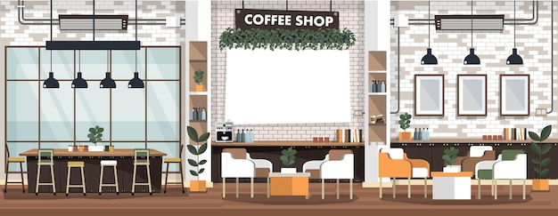 Vector koffiebar coffeeshop vlakke stijl illustratie eps 10 vector