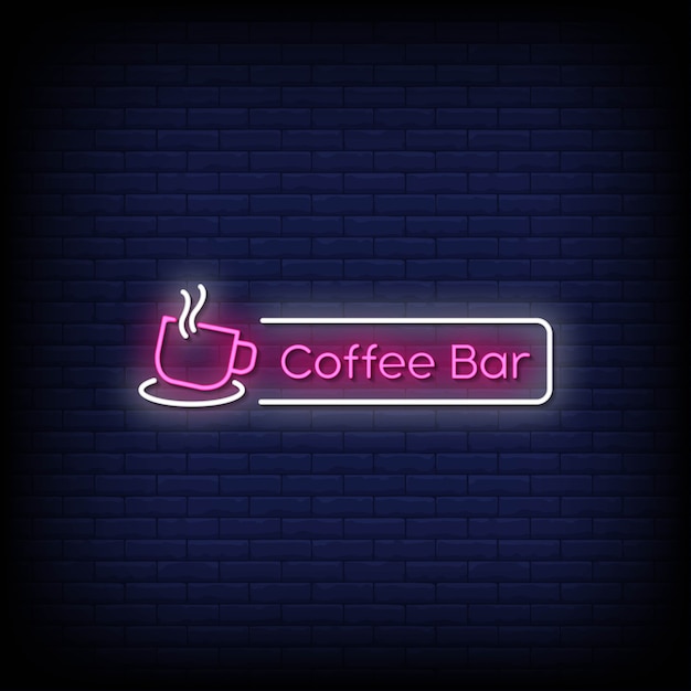 Koffiebar neon signs style text