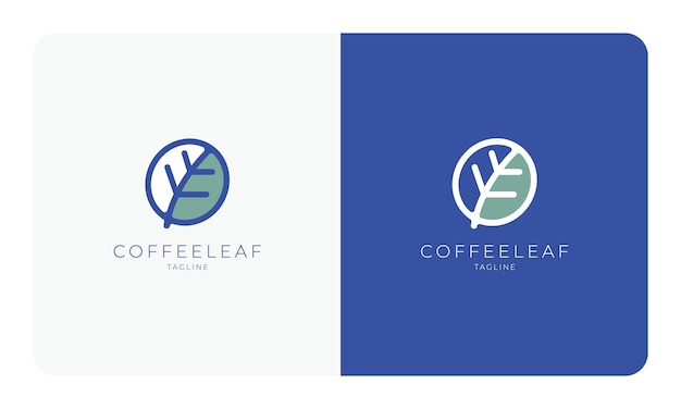 Koffieblad café logo corporate eenvoudig ontwerp