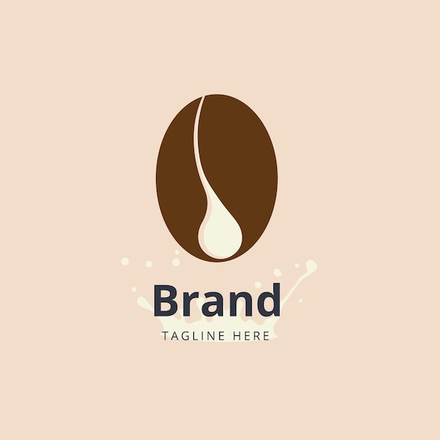Koffiebonen en melk voor het logo van de coffeeshop