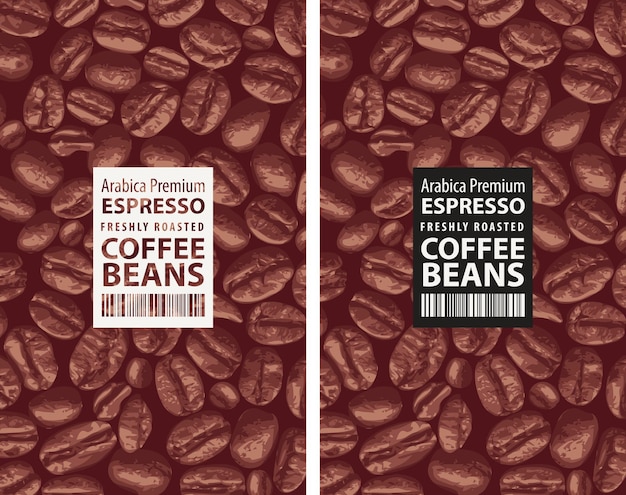 koffiebonen label set