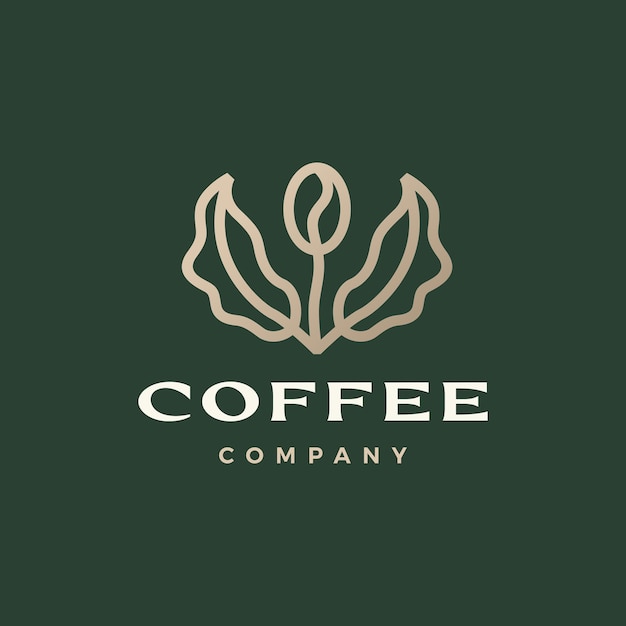 Koffieboon boom blad spruit logo vector pictogram illustratie