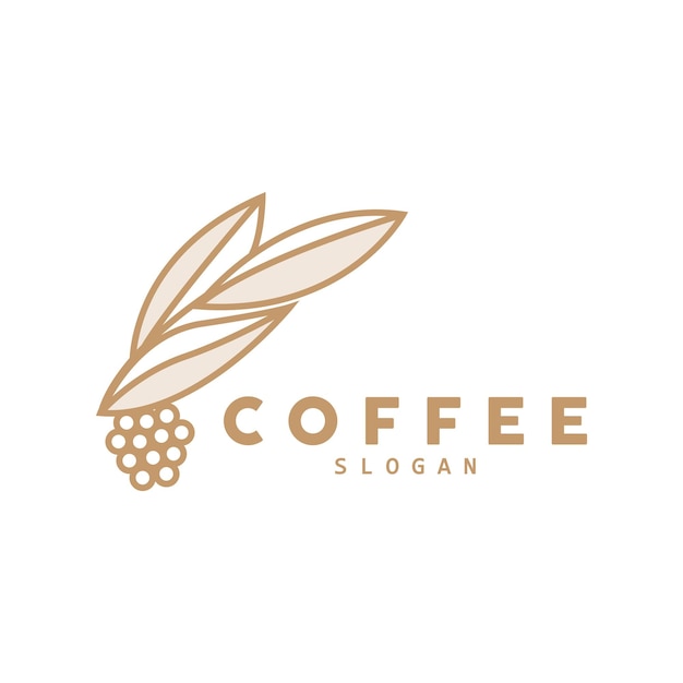 Koffieboon drankje logo ontwerp in bruine kleur vectorillustratie