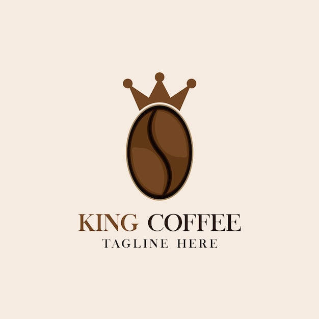 Koffieboon kroon logo ontwerp menu
