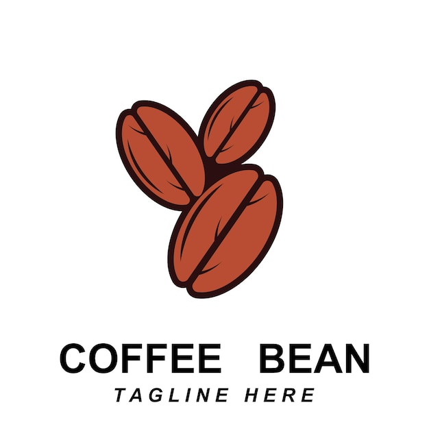 Koffieboon logo vector met slogan sjabloon