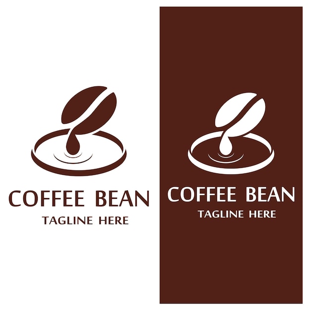 Koffieboon pictogram vector illustratie sjabloon
