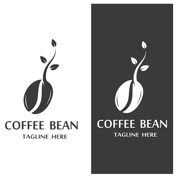 Koffieboon pictogram vector illustratie sjabloon