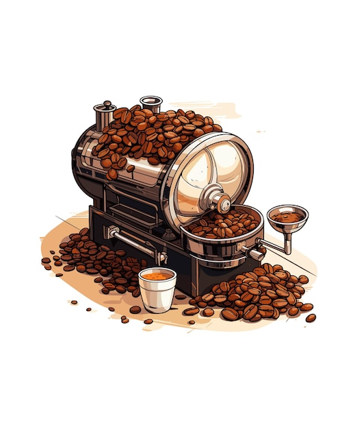 Koffiebranderij illustratie