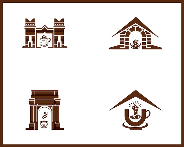 Koffiehuis logo ontwerp premium vector sjabloon