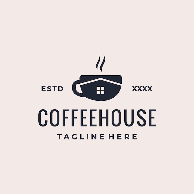 Koffiehuis logo ontwerp vectorillustratie