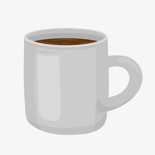 Koffiekop collage element schattige cartoon illustratie vector