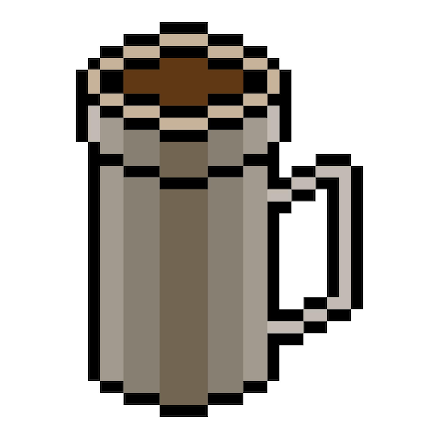 Koffiekop met pixel art