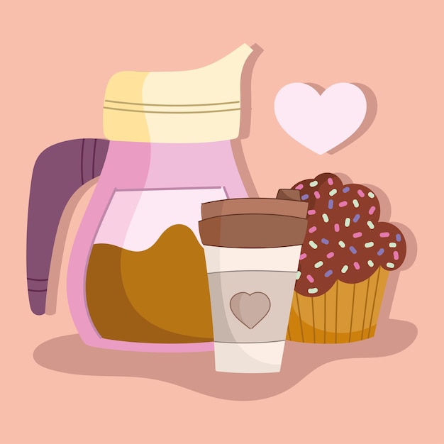 Koffiekopje en cupcake