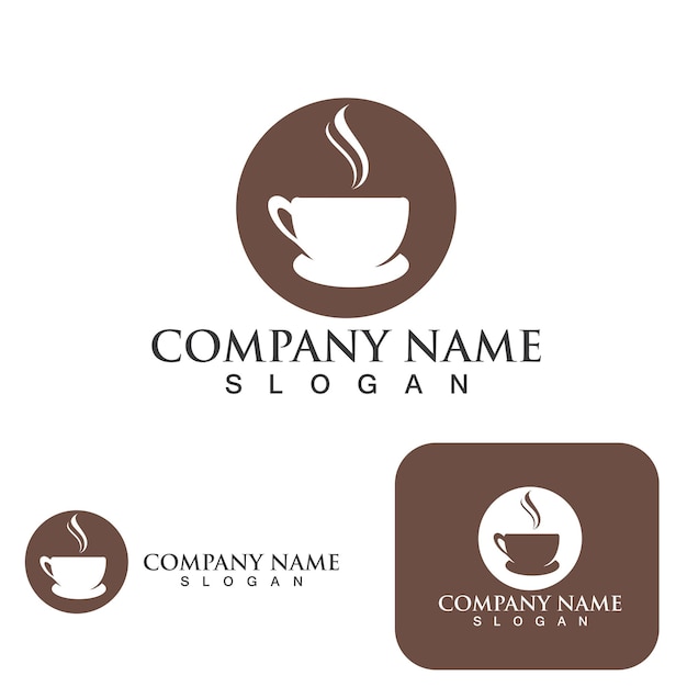 Koffiekopje Logo sjabloon vector pictogram ontwerp