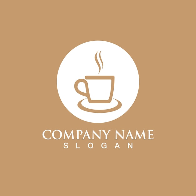 Koffiekopje Logo sjabloon vector pictogram ontwerp