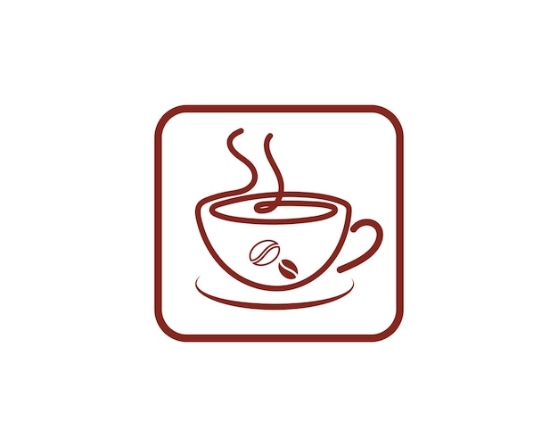 Koffiekopje Logo sjabloon vector pictogram