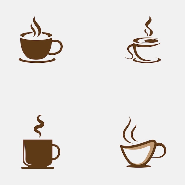 Koffiekopje Logo Template vector pictogram illustratie ontwerp