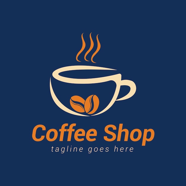 Koffiekopje Logo vector ontwerpsjabloon