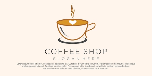 Koffiekopje logo vectorillustratie