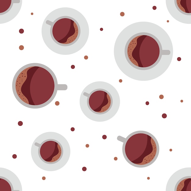 Koffiekopje patroon op witte achtergrond vector