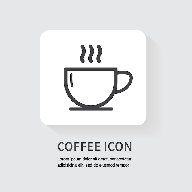 Koffiekopje pictogram op witte achtergrond vectorillustratie