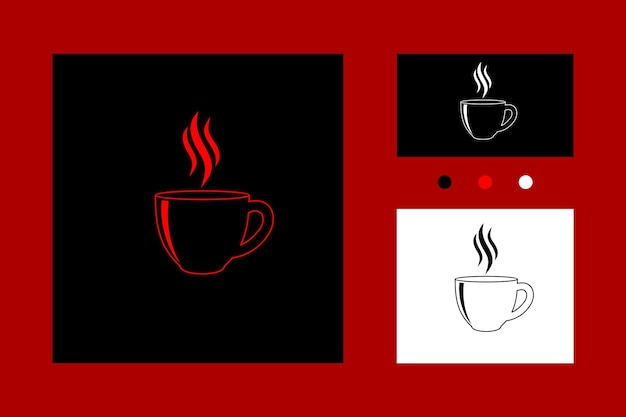 Koffiekopje Pictogram Warme Dranken Glazen Symbool Take Away of Take Out Thee Drank Teken Logo Vector