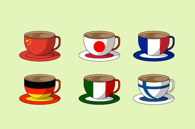 Koffiekopje vlag ontwerp illustratie