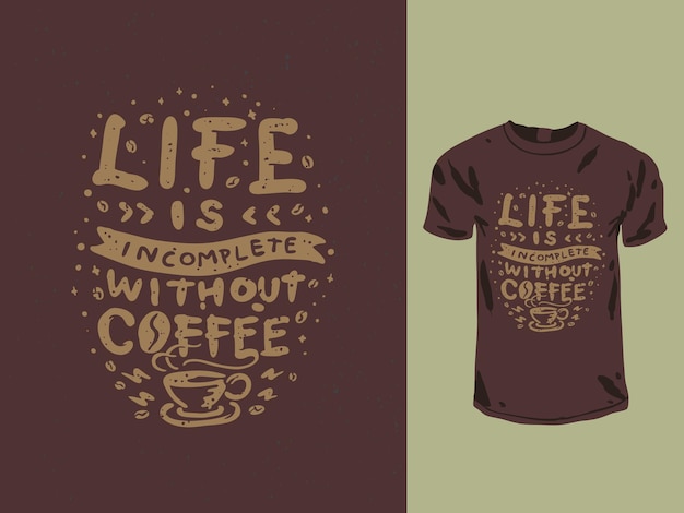 Vector koffieliefhebber typografie t-shirt